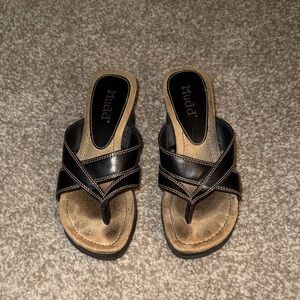 Mudd Strappy Wedge Sandals